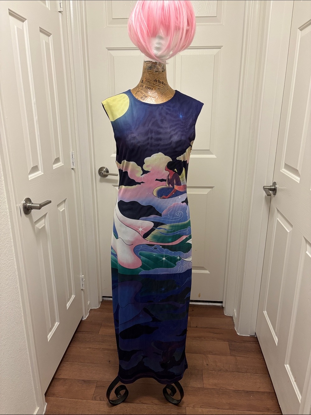 Find Me Now whimsical dress medium sleeveless fairycore boho waves Angel cloudy